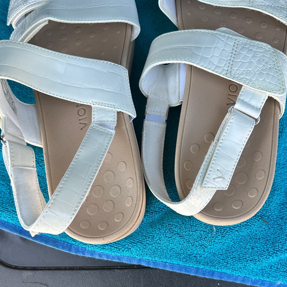 Vionic White Adjustable Triple-Strap Comfort Sand… - image 5
